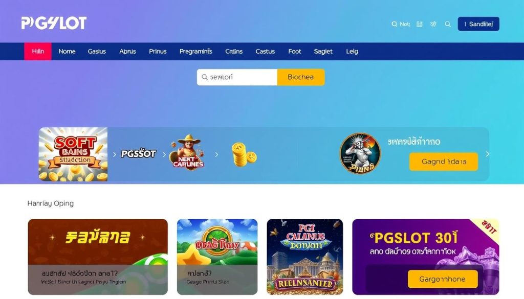 หน้าเว็บไซต์ PGSLOT อันดับ 1 แสดงเกมสล็อตที่แตกดีที่สุดและโปรโมชั่น